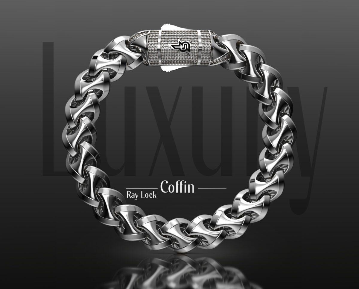 SilverPoint – 925 Silver Coffin Bracelet – RayLock