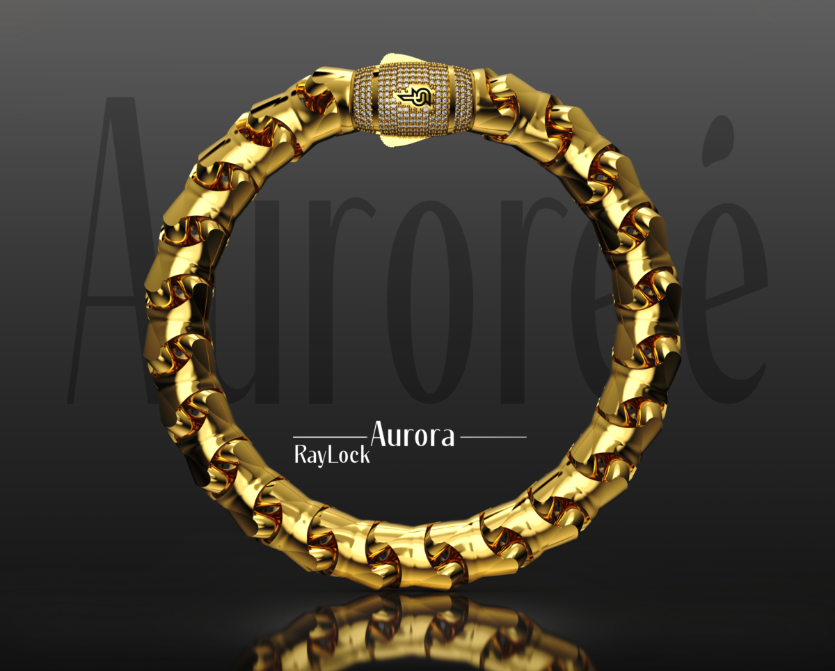 SilverPoint – 925 Silver Aurora Bracelet – RayLock (18K Gold Plated)