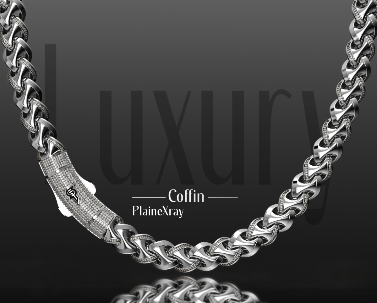 SilverPoint – 925 Silver Coffin Chain – PlaınXRay