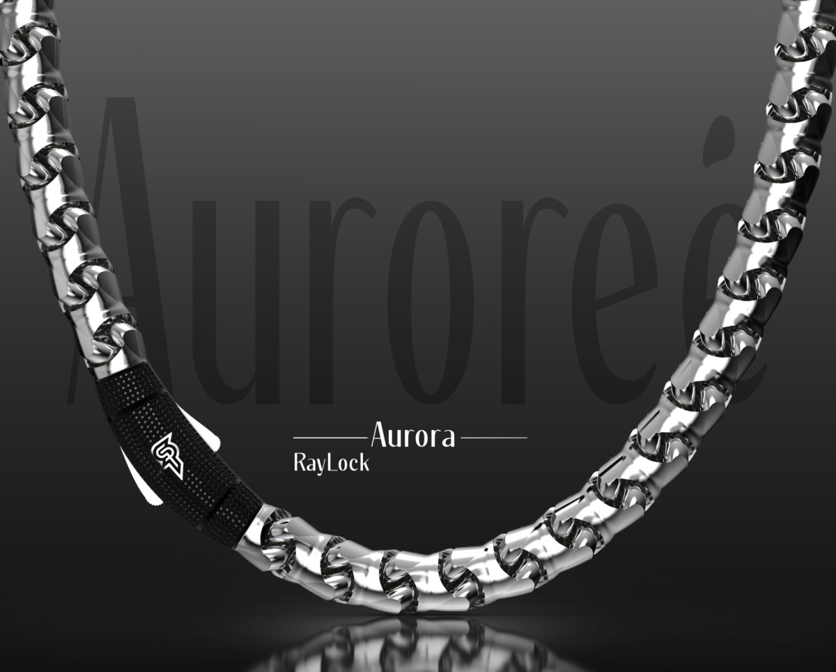 SilverPoint – 925 Silver Aurora Chain – RayLock (Black Rhodium)
